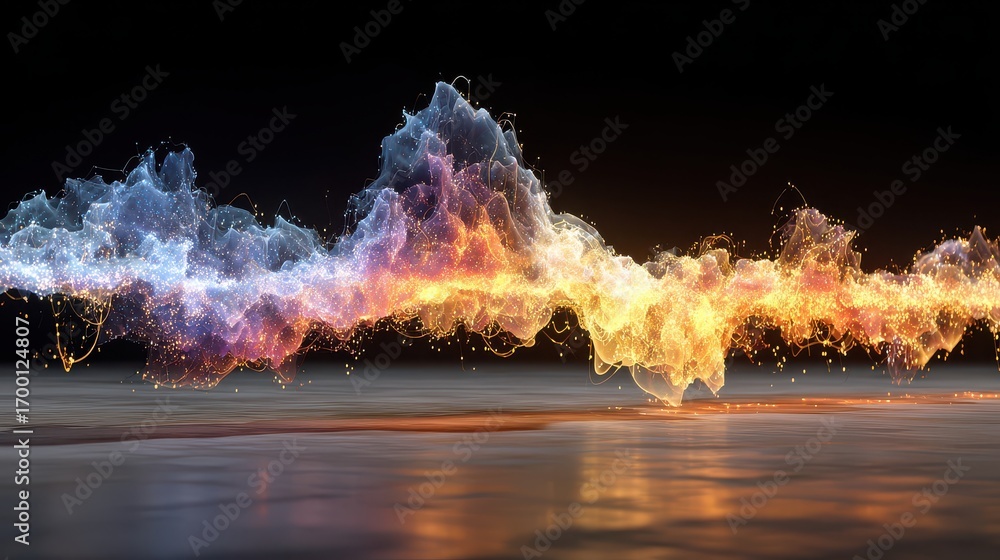 Poster abstract flowing particle wave