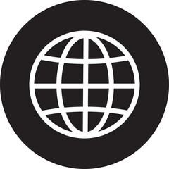black globe icon vector