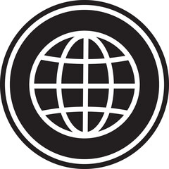 Obraz premium black globe icon on metal button