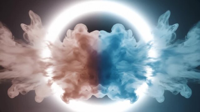 Buttercream Colored Smoke Clouds in Studio Dome