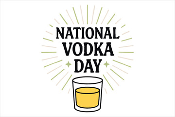 glass of beer,
National Vodka Day Vector Cheery Yellow Drink & Green Starburst Design
