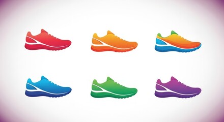 Vibrant running shoes concept for athletes and fitness enthusiasts promoting movement