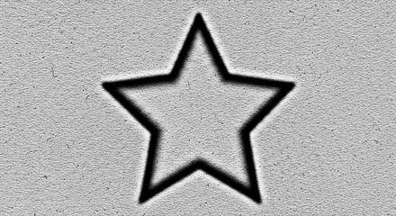 Minimal dark star shaped vignette with transparent backdrop for elegant framing effect