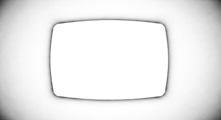 Soft gradient black vignette border in an old tv screen-like shape with transparent background for cinematic framing