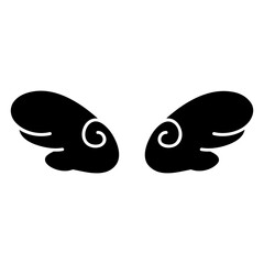 Angel wings icon vector set. Heart with wings illustration sign collection. Valentines symbol or logo.