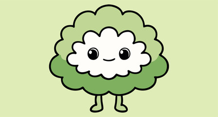 Smiling Broccoli, Cartoon Vegetable, Happy Greens, Animated Broccoli, Cute Food Art, Vegetable Character, Cartoon Nutrition, Playful Greens, Broccoli Delight, Cartoon Vegetables, Animated Vegetable, N