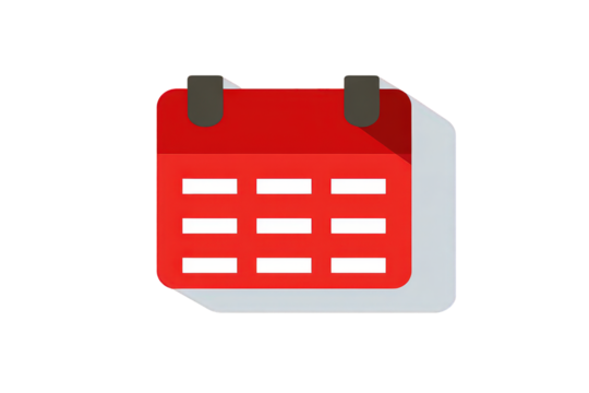 Red Calendar Icon On Black Background