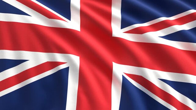 Full screen looping video of the United Kingdom flag