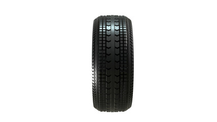 close-up a new car tire from front view isolated on transparent background created by 3D modeling.
