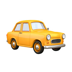 Yellow cartoon car illustration