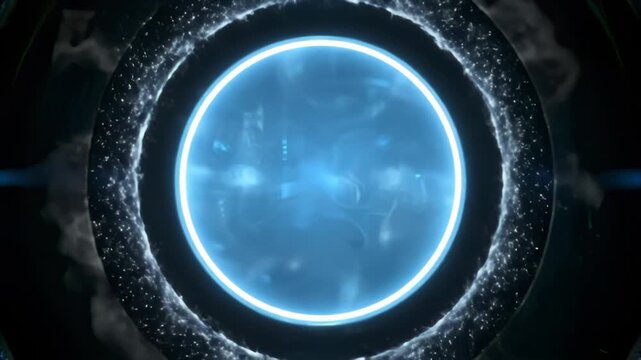 Sci Fi Portal Overlay with Concentric Energy Rings