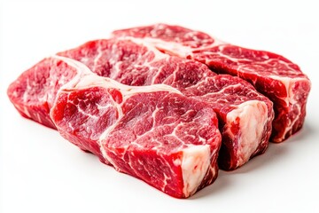 Fresh raw beef chuck steak meat for grilling or bbq on white surface