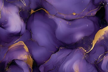 Purple gold marble texture abstract fluid art luxury wallpaper design
