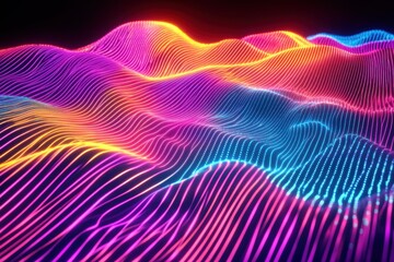 Abstract colorful glowing waves background for desktop and design use