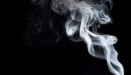 Abstract White Smoke On Black Backdrop Texture Background