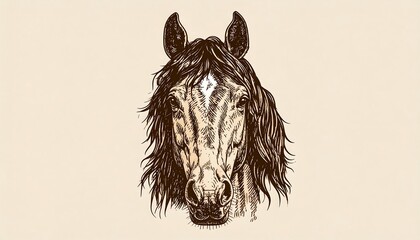 Detailed horse head drawing