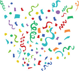 Colorful Confetti, Paper Confetti Design vector illustartion	
