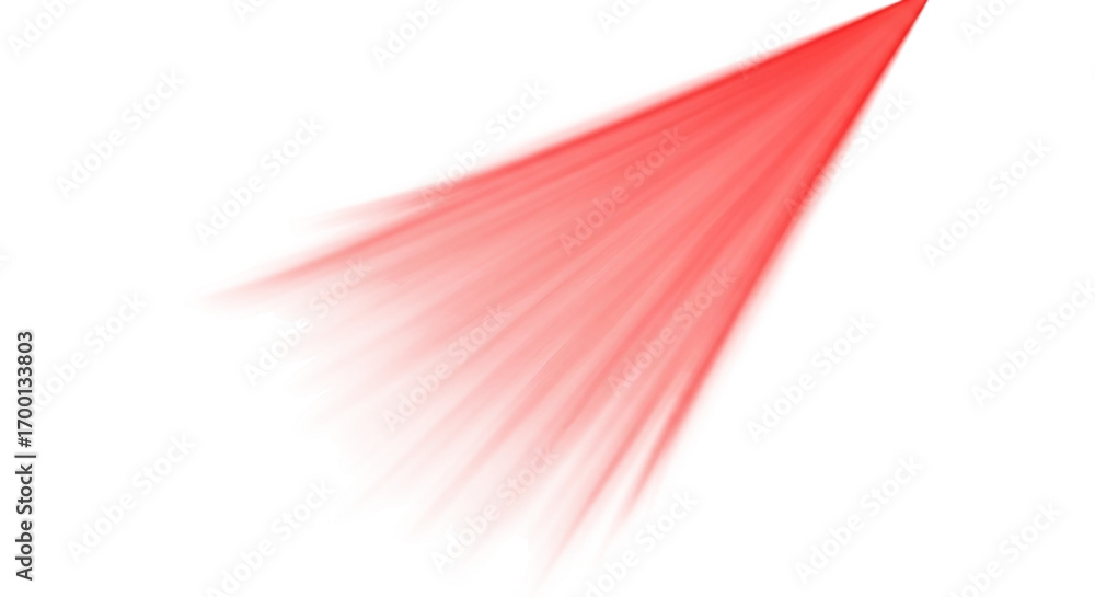 Aufkleber red laser beam on white background | abstract technology effect for presentation, design element, an