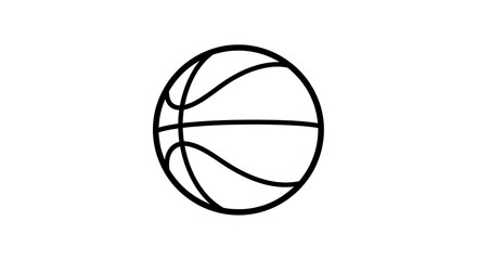 Simple black and white basketball illustration