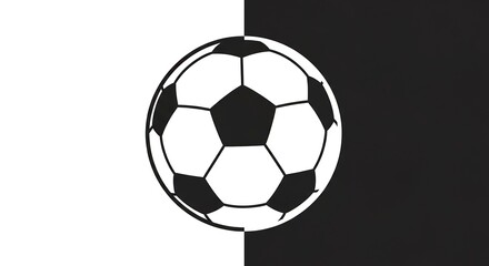 Fototapeta premium Soccer ball graphic design black white