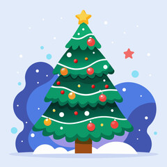 Winter Christmas Tree Vector