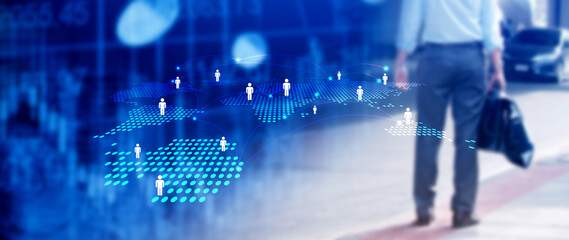 HR concept. Recruitment management, Relationship Management, global structure Human Resources HR...