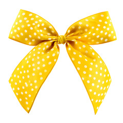 Yellow polka dot ribbon bow
