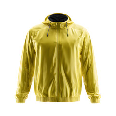 Yellow rain jacket mockup