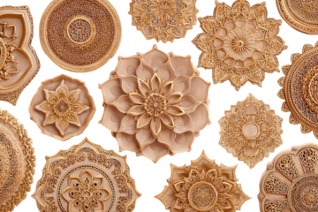 Ornate Decorative Elements In Beige Tones