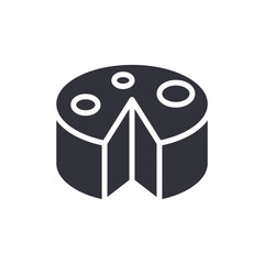Stylized Graphic Representation Of A Sliced Cake With Circular Holes Design Illustration