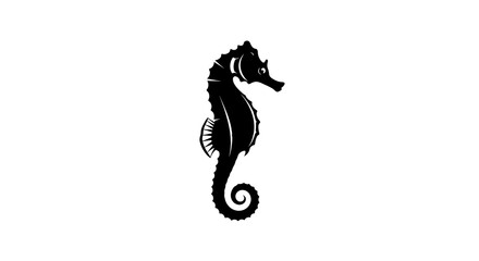 Naklejka premium Seahorse silhouette graphic design