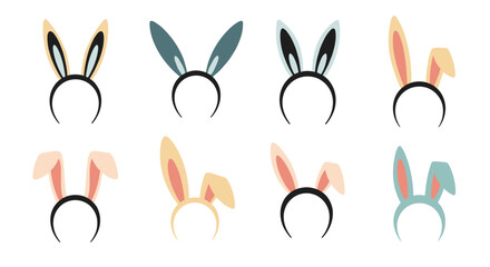 Collection of various colorful bunny ear headbands for fun occasions and costume parties
