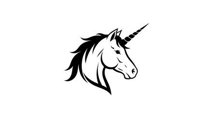 Fototapeta premium Unicorn head profile line art graphic design