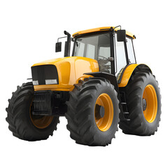 Yellow tractor front view