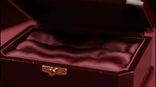Clamshell Jewelry Box Closing in Silky Macro Slow Motion