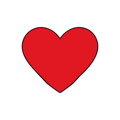 Simple red heart icon on a black background
