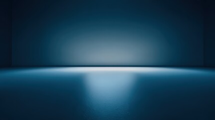 Dark Blue Empty Studio Background With Spotlight