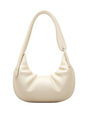 Cream-colored, structured hobo bag with soft, rounded lines