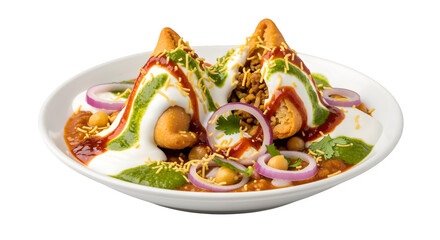 A vibrant and appetizing Indian street food dish, packed with flavor and texture.