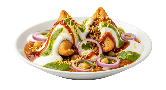 A vibrant and appetizing Indian street food dish, packed with flavor and texture.