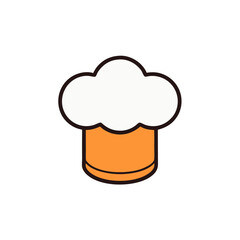 Simple chef hat icon on black background
