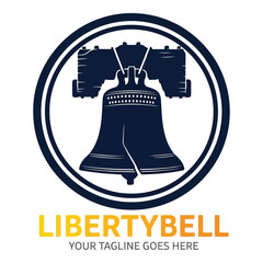 Iconic liberty bell symbol of freedom and independence with text placeholder vector