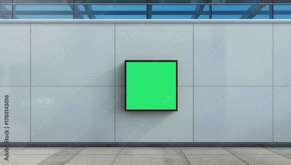 Poster rectangular store sign mockup 3d rendering