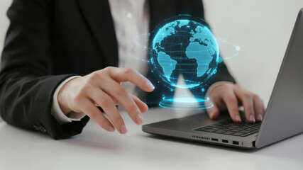 businessman working on laptop