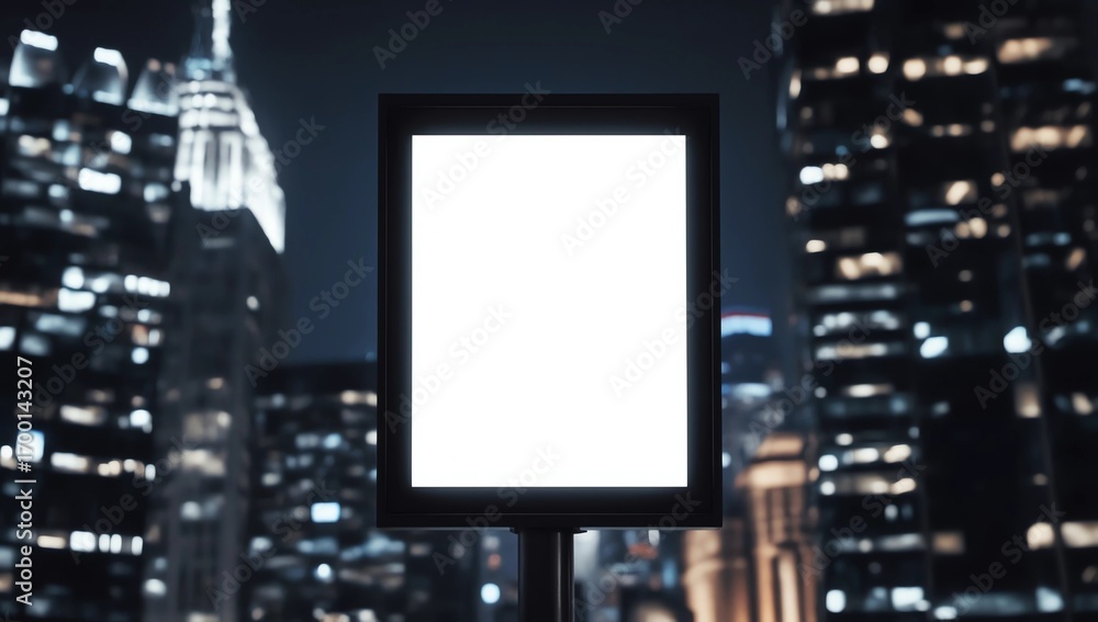 Poster rectangular store sign mockup 3d rendering