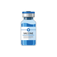 Obraz premium Isolated Blue and White Vaccine Vial Illustration