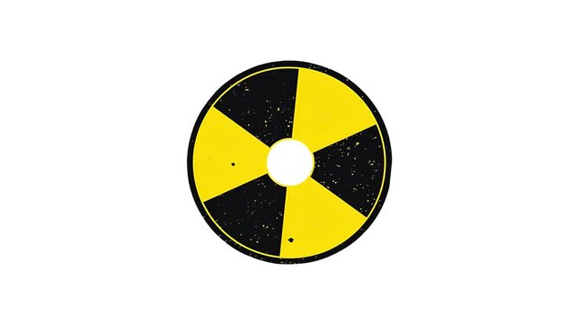Isolated Graphic of a Distressed Radioactive Symbol Animation video