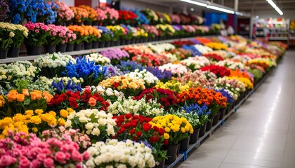 Fototapeta premium Colorful flower displays in a store (1)