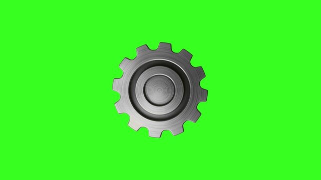 A detailed 3D rendering of a metallic gear Animation video