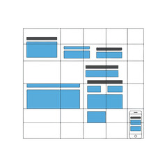 Website Wireframe Layout Flat Design Illustration